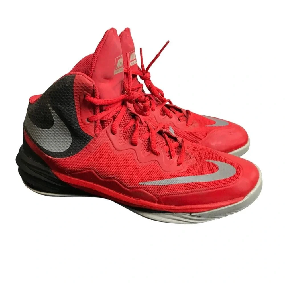 Nike Basketball Shoes Kids 7Y‎ Red Prime Hype DF High Top 807613-600 Sneakers